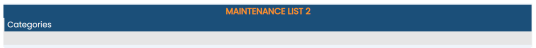 Maintenance List 2 section of the Maintenance Configuration menu with Categories command selected